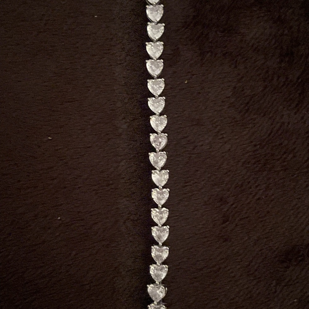 Cz heart bracelet one carat per heart